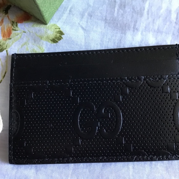 Gucci gg perforated card wallet holder black - Picture 2 of 5